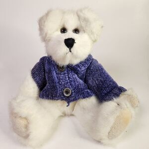 BOYD'S BEAR White with Blue Sweater 1999 VTG